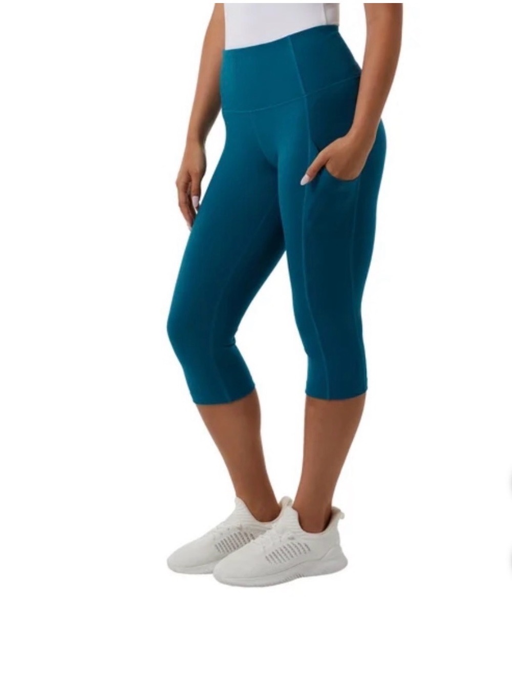 32 Degrees Teal Capri Leggings with Side Pockets
